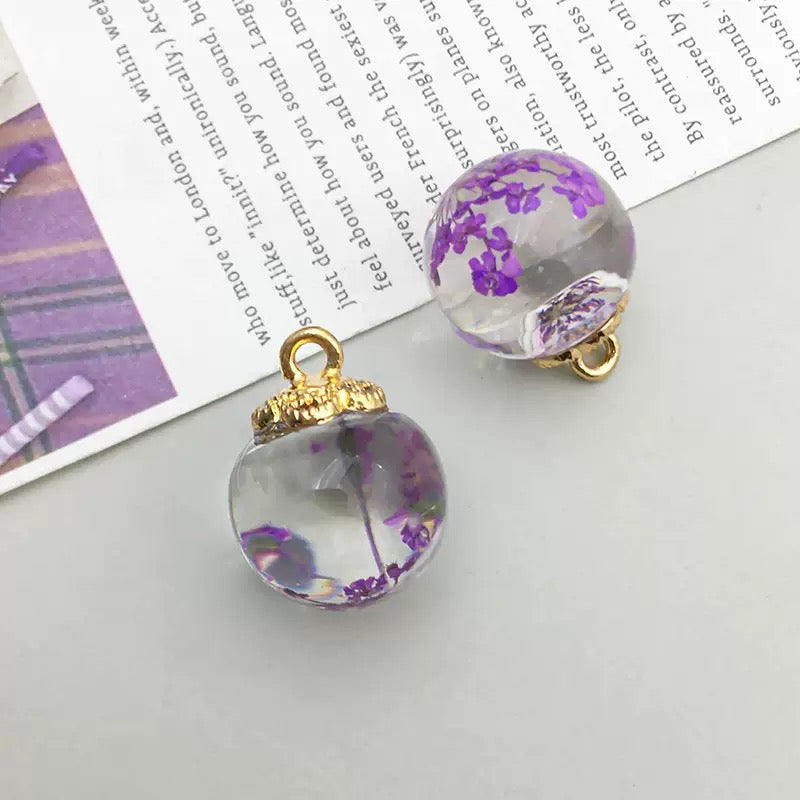 D25 花畑丸玉 環付き(幅16mm、長さ21mm)