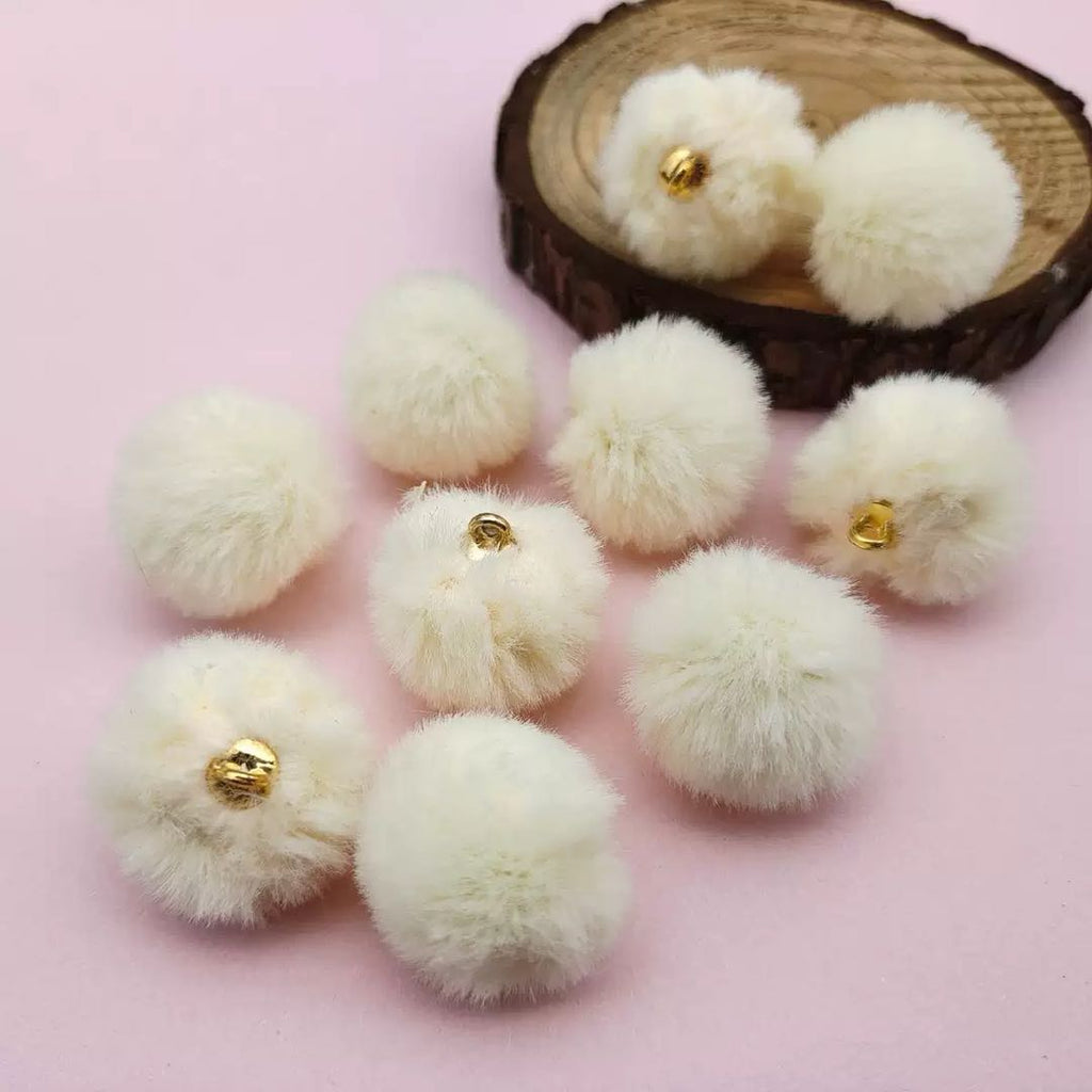 [開封] NEW.糸通し吊り穴付きポンポンパーツ 20 種類以上のカラー展開 DIY 手芸装飾素材