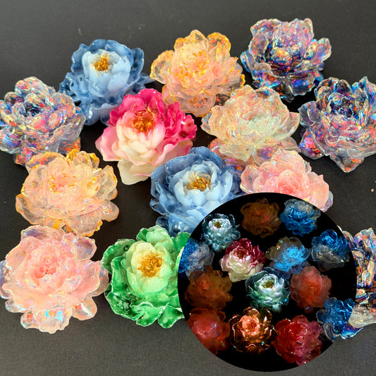 ［R28］水の青と流れる光ソフトゴムバラ＆蝶（プラスチック 夜光 22〜50mm）