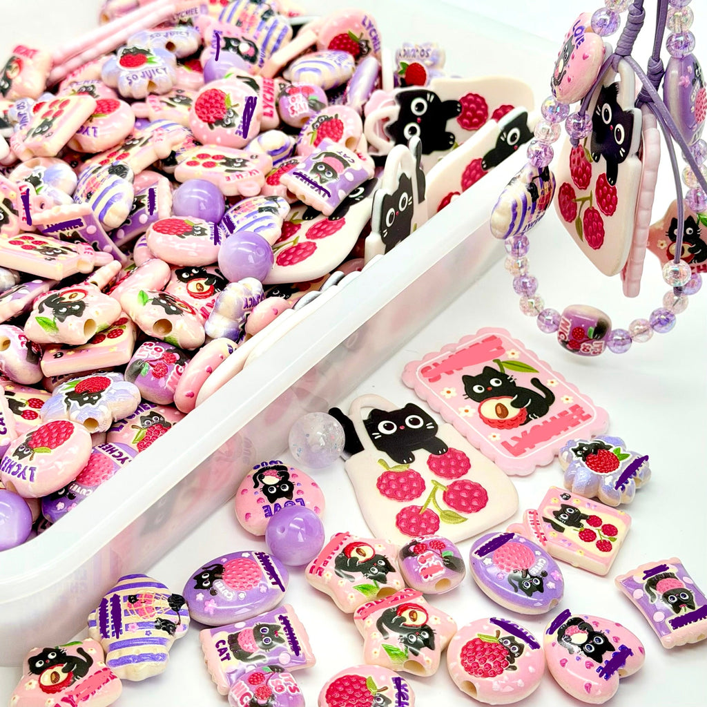 [開封]高品質 レジン & アクリルミックスビーズ 大粒メイン 100 種類以上