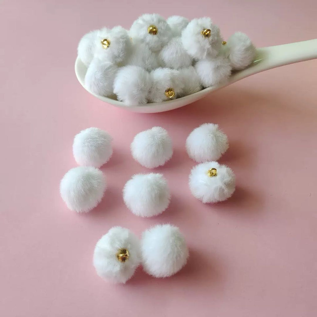 [開封] NEW.糸通し吊り穴付きポンポンパーツ 20 種類以上のカラー展開 DIY 手芸装飾素材