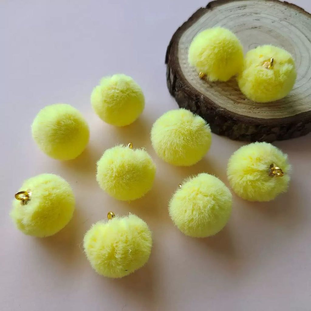 [開封] NEW.糸通し吊り穴付きポンポンパーツ 20 種類以上のカラー展開 DIY 手芸装飾素材