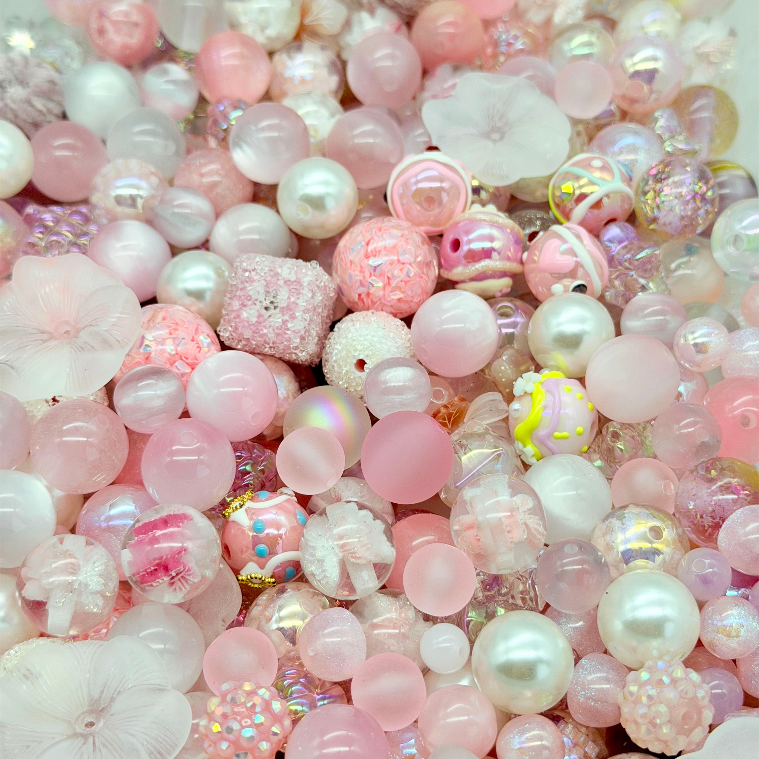 [開封]高品質 レジン & アクリルミックスビーズ 大粒メイン 100 種類以上