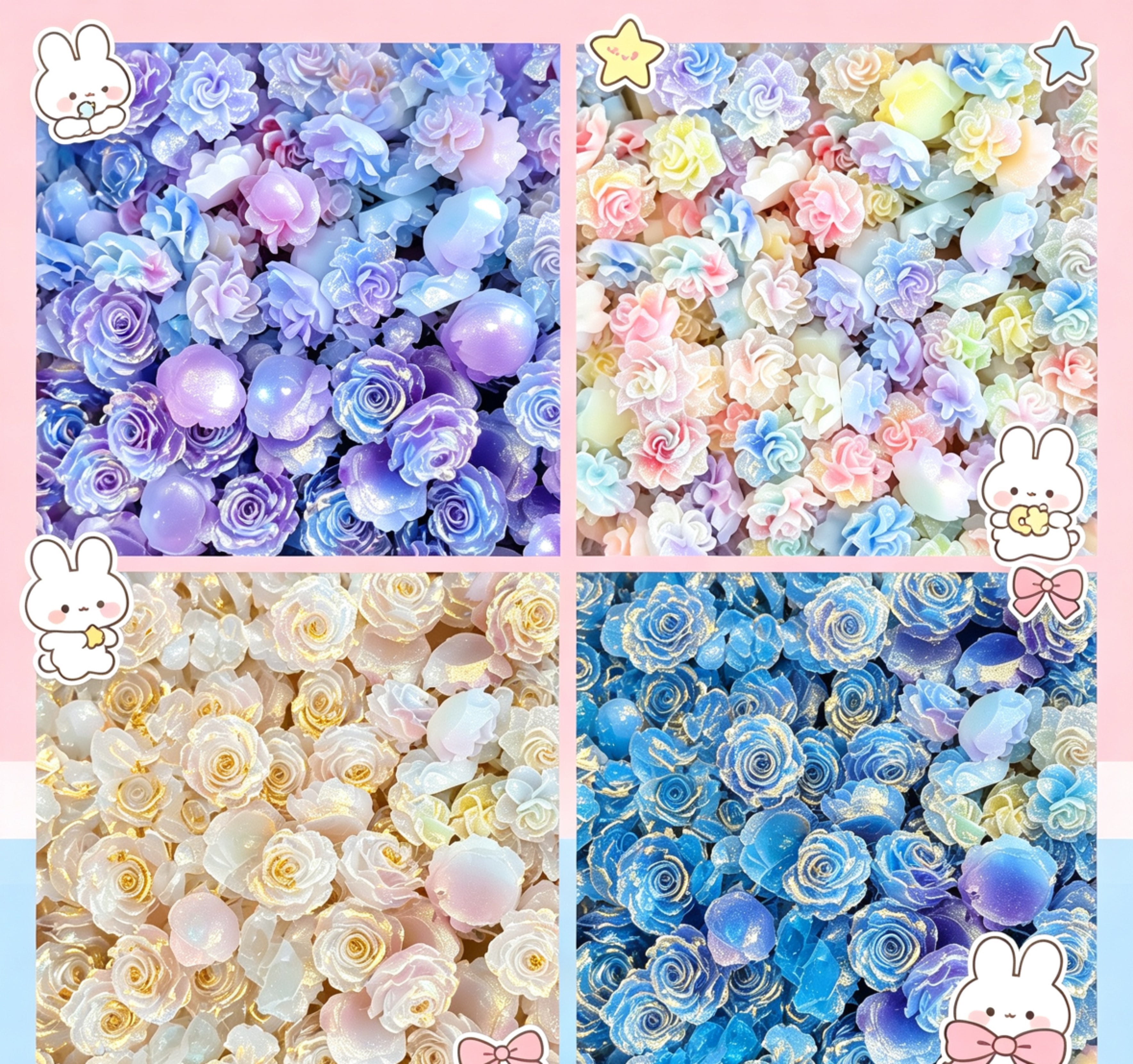 [開封]NEW可愛いソフトレジンフラワー ランダム入り袋