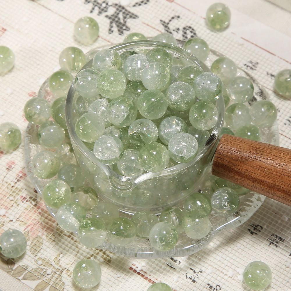 [開封] NEW.ミルクホワイト 天使がくちづけた硝子ビーズ 10mm