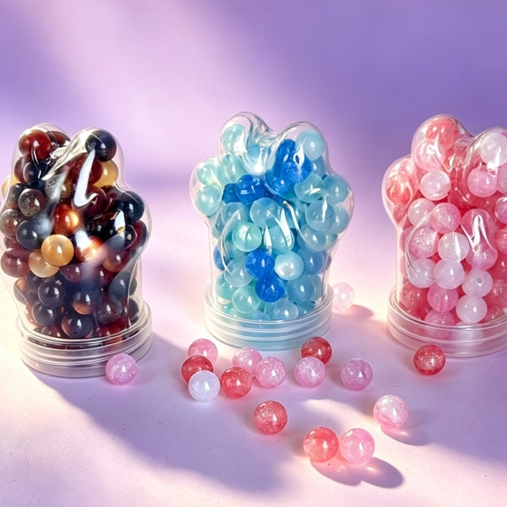 [開封] NEW.直径約 12mm レジン丸ビーズ、豊富なカラーと様々な工芸デザイン アクセサリー自作 DIY 手芸素材（50 種類以上）