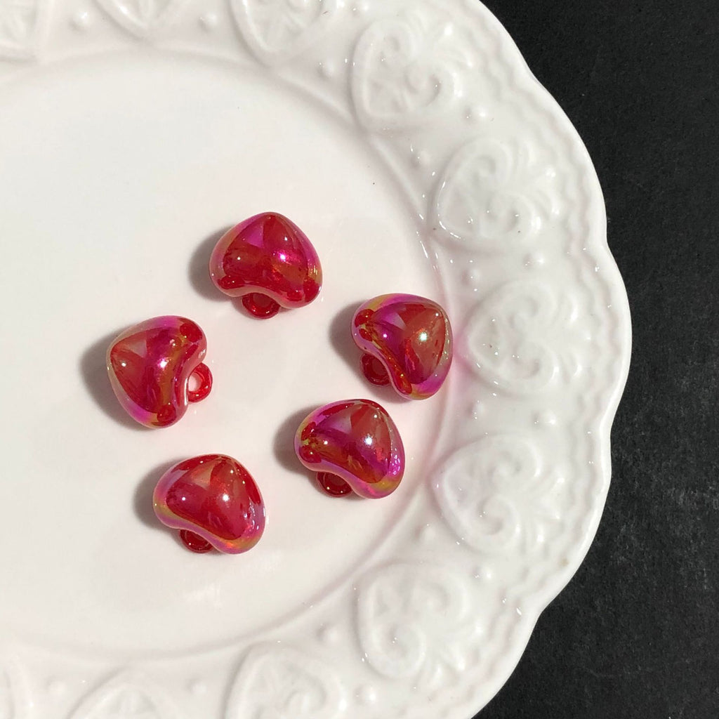 [開封] NEW.ハート型吊り穴付きパーツ 全 9 色 DIY 手芸装飾素材