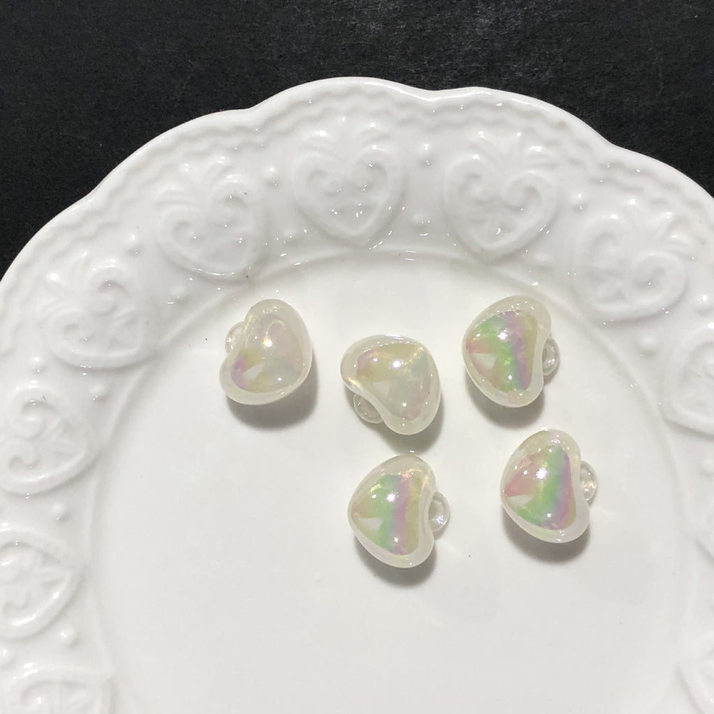 [開封] NEW.ハート型吊り穴付きパーツ 全 9 色 DIY 手芸装飾素材