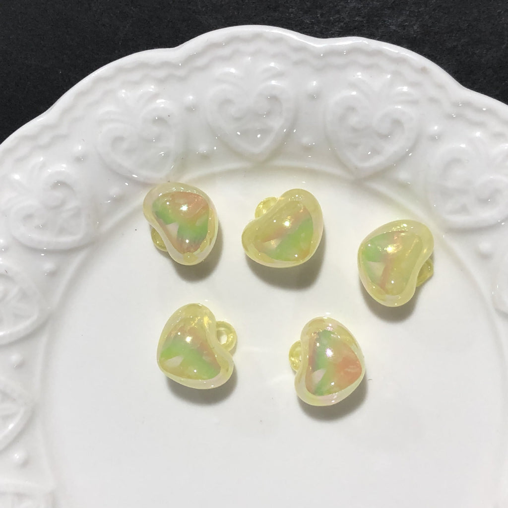 [開封] NEW.ハート型吊り穴付きパーツ 全 9 色 DIY 手芸装飾素材