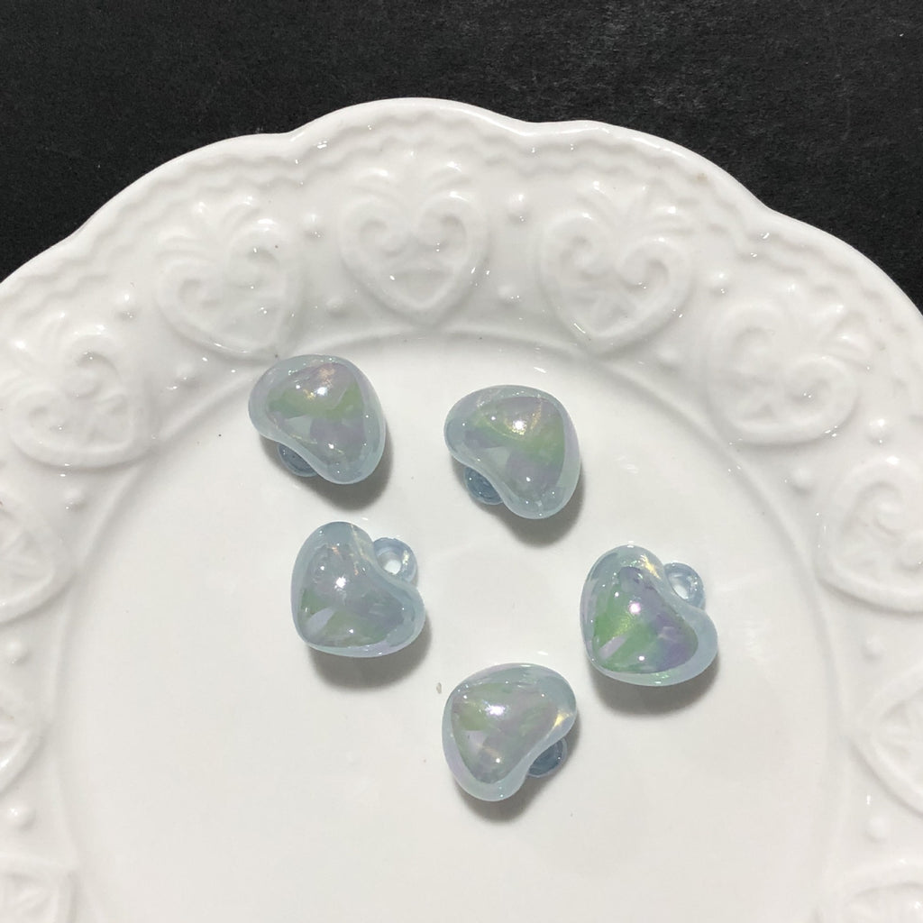 [開封] NEW.ハート型吊り穴付きパーツ 全 9 色 DIY 手芸装飾素材