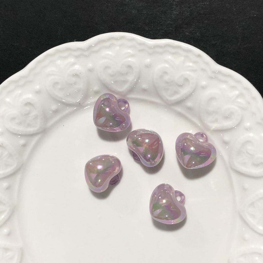 [開封] NEW.ハート型吊り穴付きパーツ 全 9 色 DIY 手芸装飾素材