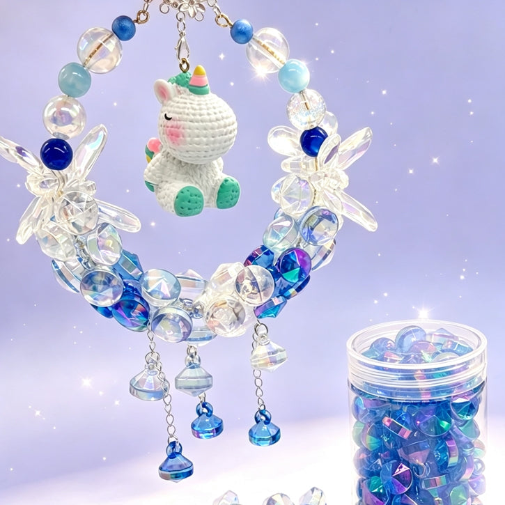 [開封] メッキアクリル クリアカラーダイヤカット吊り穴ビーズ全 9 色
