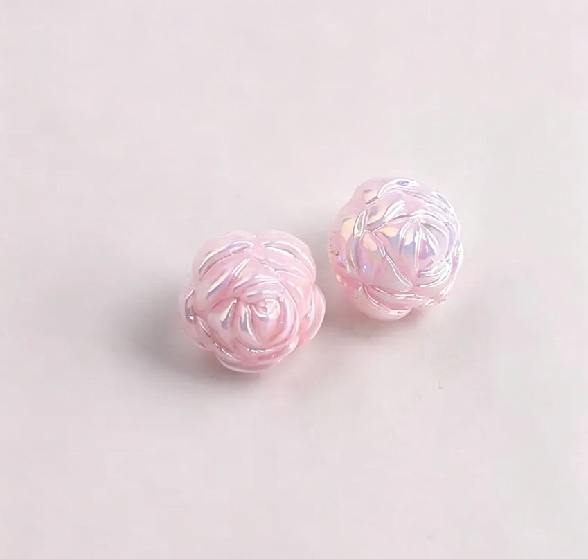 [開封] NEW.約15mm/ 19mm 横穴ローズビーズ