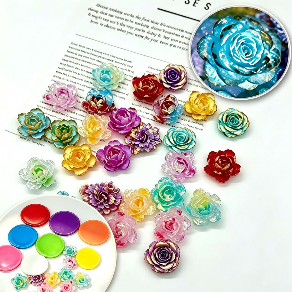 [開封]光るやわらか花パーツ 約27mm