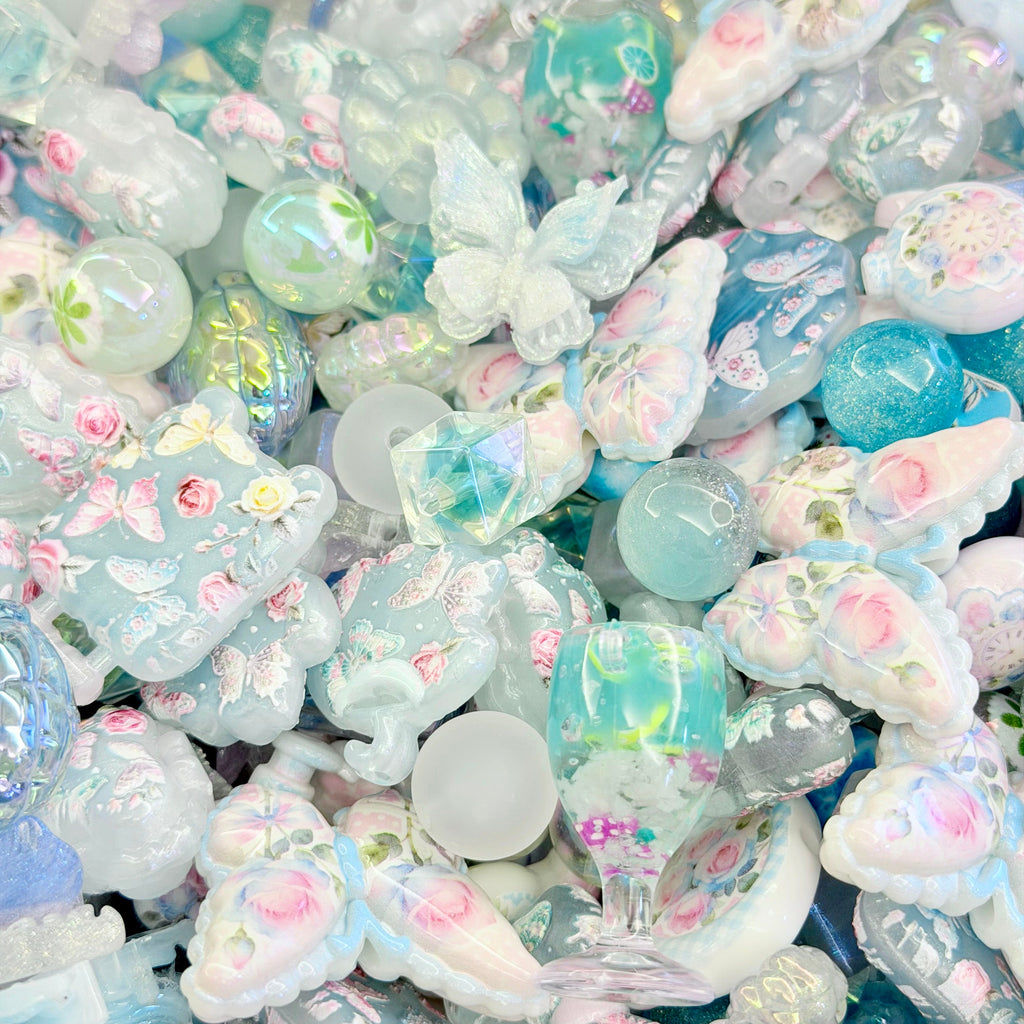 [開封]高品質 レジン & アクリルミックスビーズ 大粒メイン 100 種類以上