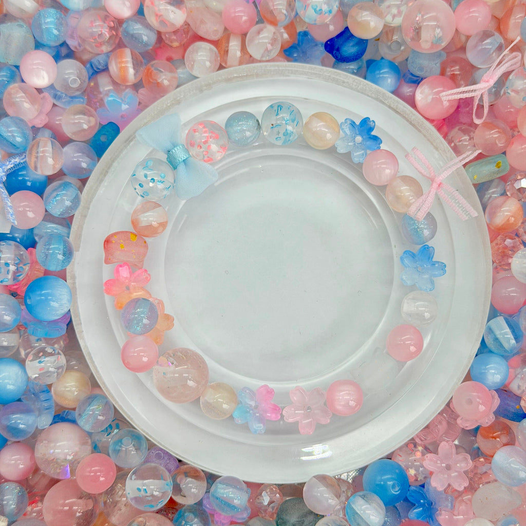 [開封] NEW.高品質ブレスレット素材 レジン・瑠璃・アクリル混合