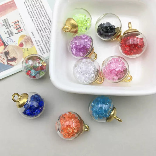 D25　花畑丸玉　環付き（幅16ｍｍ、長さ21ｍｍ）