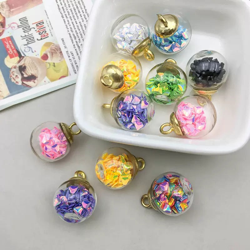 D25　花畑丸玉　環付き（幅16ｍｍ、長さ21ｍｍ）