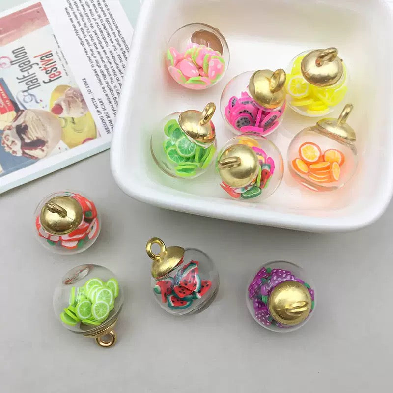 D25　花畑丸玉　環付き（幅16ｍｍ、長さ21ｍｍ）
