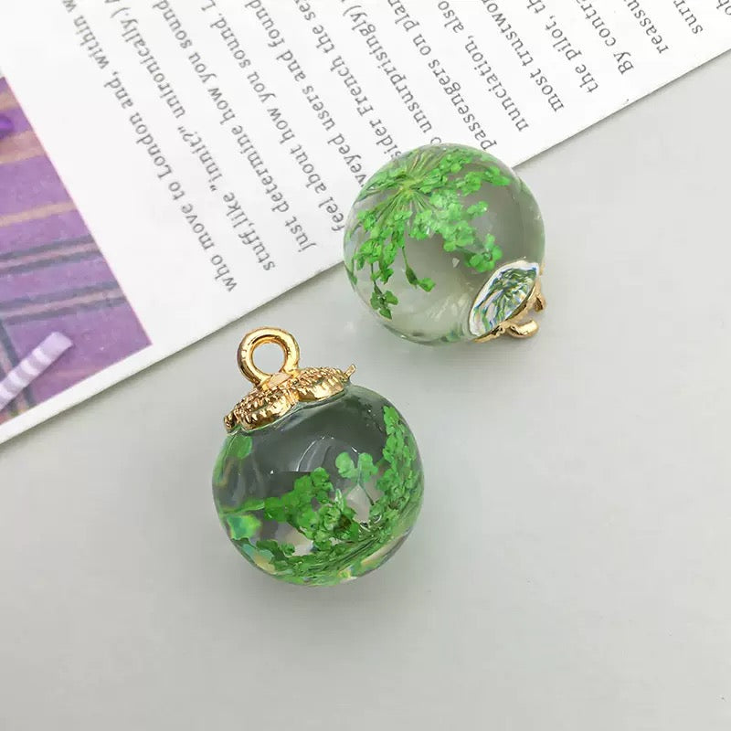 D25　花畑丸玉　環付き（幅16ｍｍ、長さ21ｍｍ）