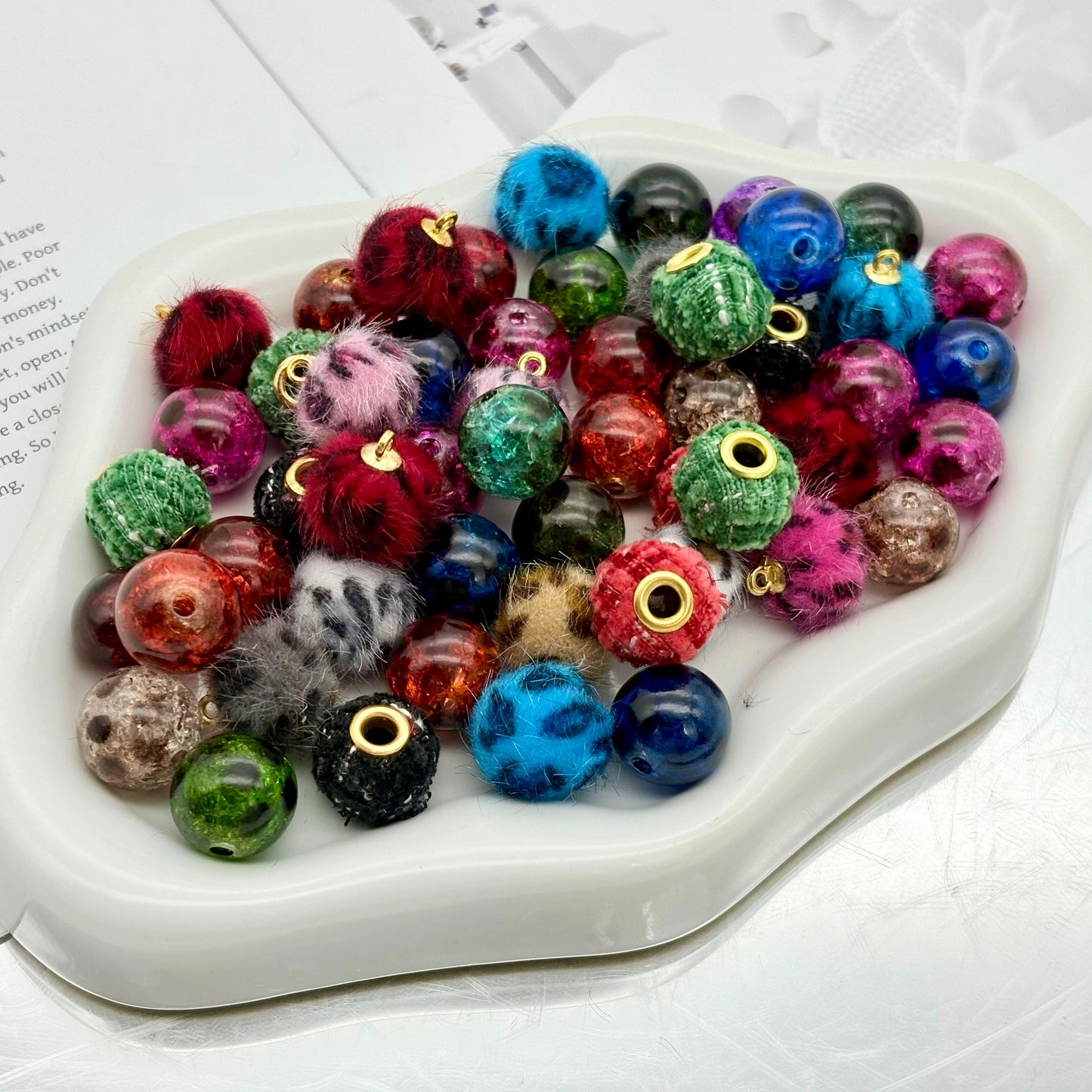 D48エレガントレパードスタイルビーズ