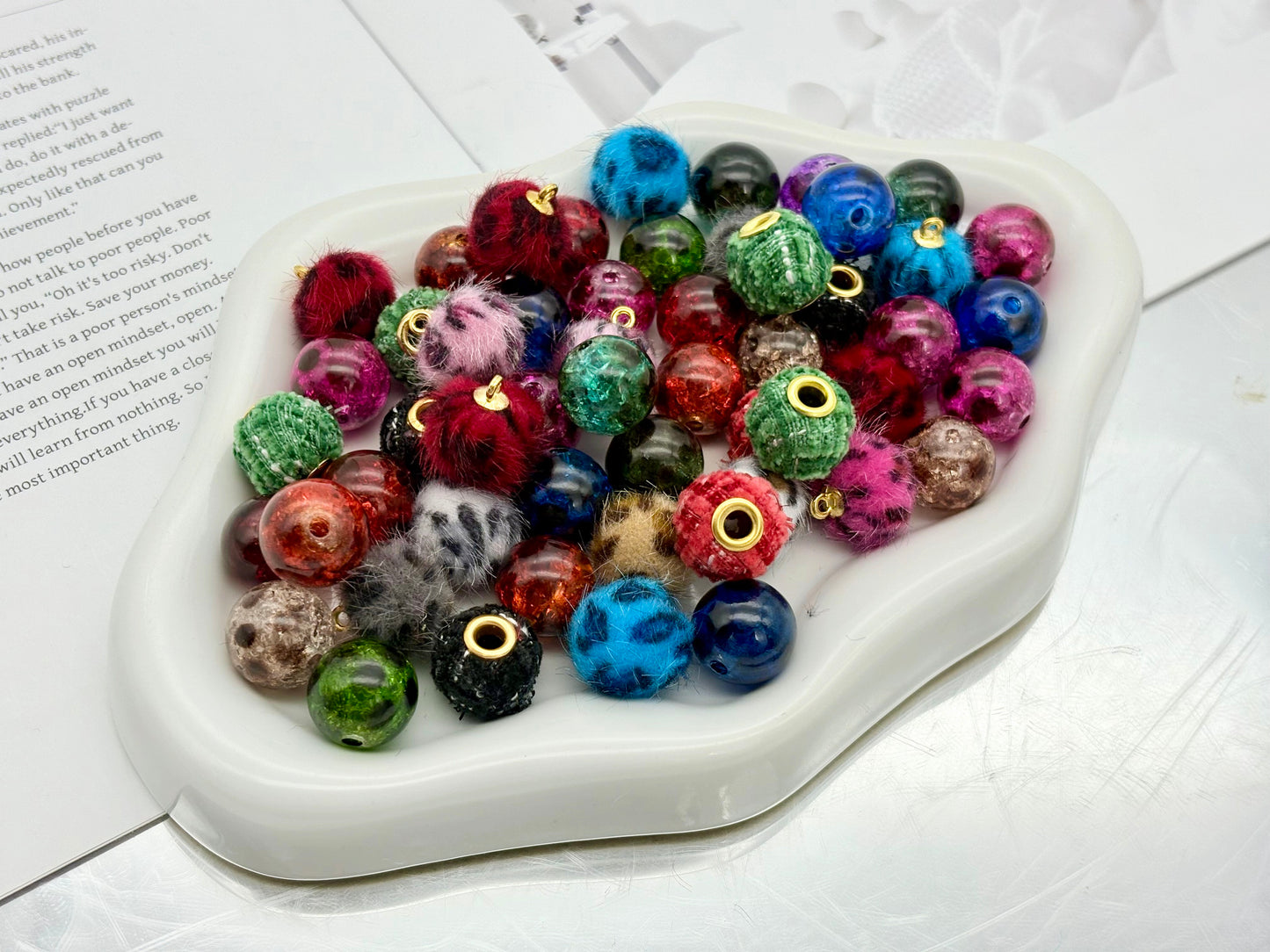 D48エレガントレパードスタイルビーズ