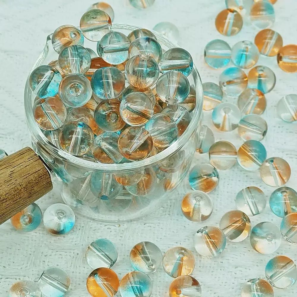[開封]約10mm 夢幻ガラス玉 ブレスレット手芸ビーズ