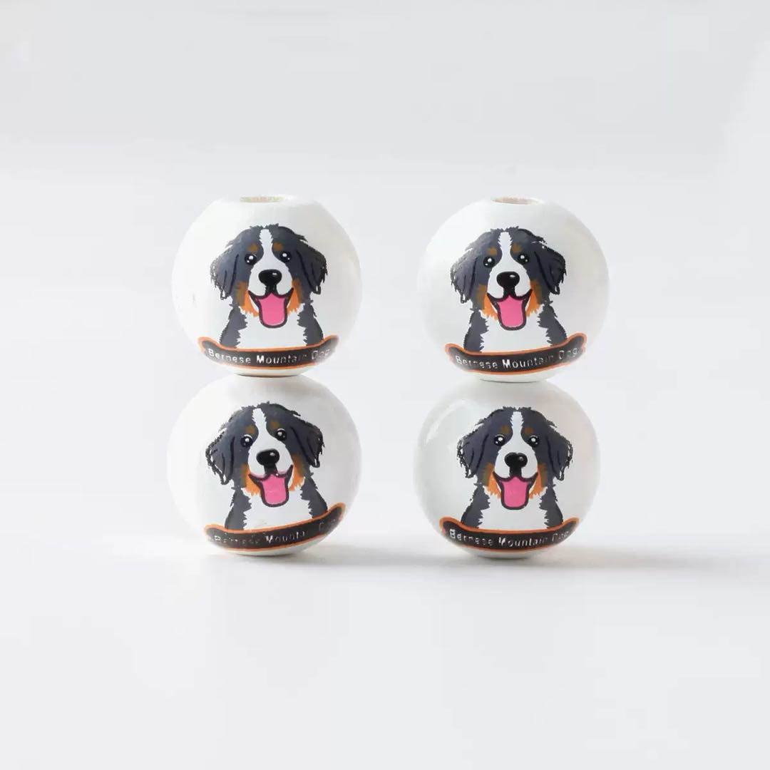 S40　木製犬ビーズ（16ｍｍ）