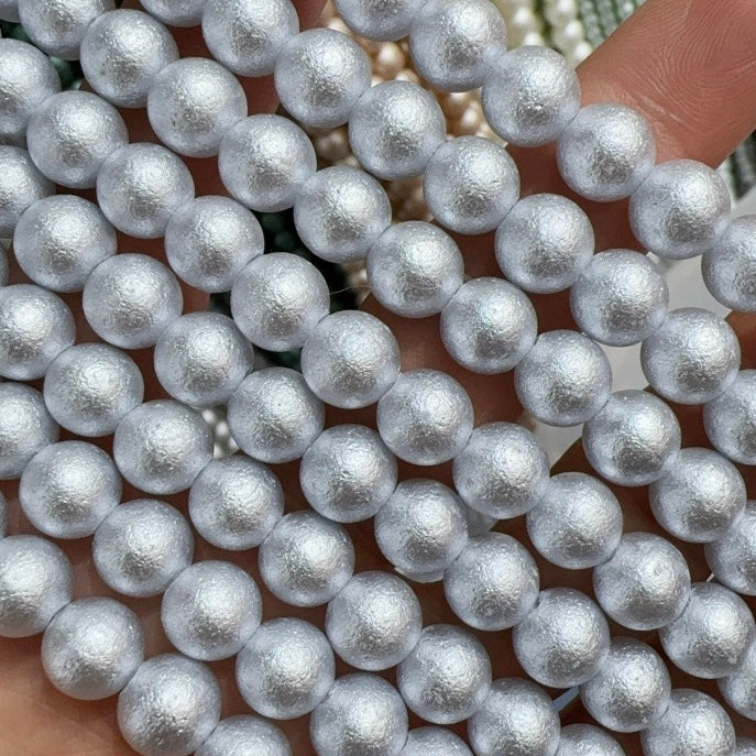 [開封] NEW.8mm シワパール風の質感が特徴的なガラスビーズ アクセサリー作り・DIY 手芸パーツ29 種