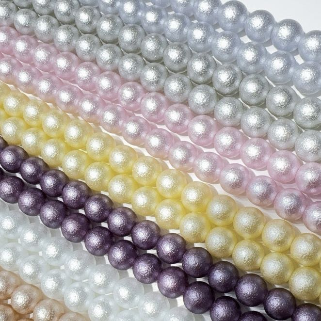 [開封] NEW.8mm シワパール風の質感が特徴的なガラスビーズ アクセサリー作り・DIY 手芸パーツ29 種