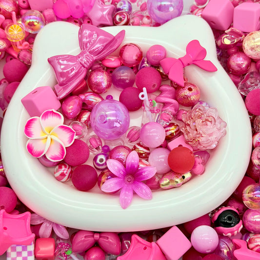 ［葉01］［1個買うと1個おまけ］黒/ピンク/パープル/ブルーなど 混合形・混合サイズアクリル／樹脂 ブレスレット ストラップ